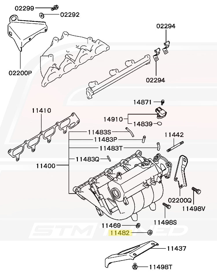 2G DSM Intake Manifold Nut Diagram (MU430002 11482)