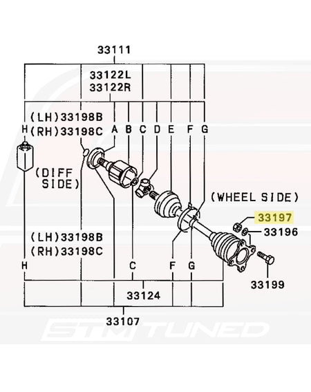 1G DSM Rear Axle Diagram