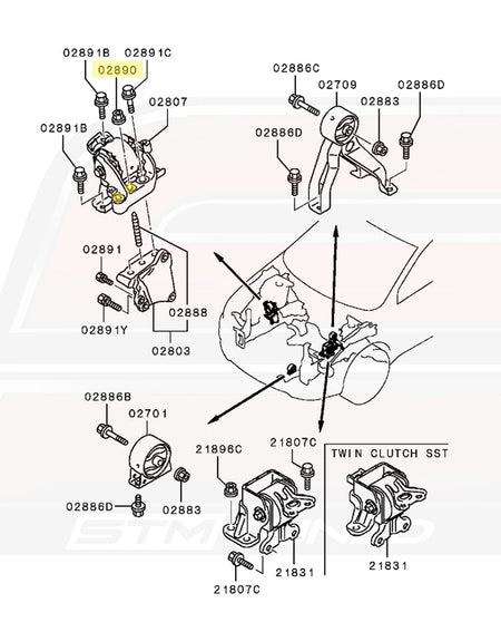MU431006 02890 Evo X Engine Mounts