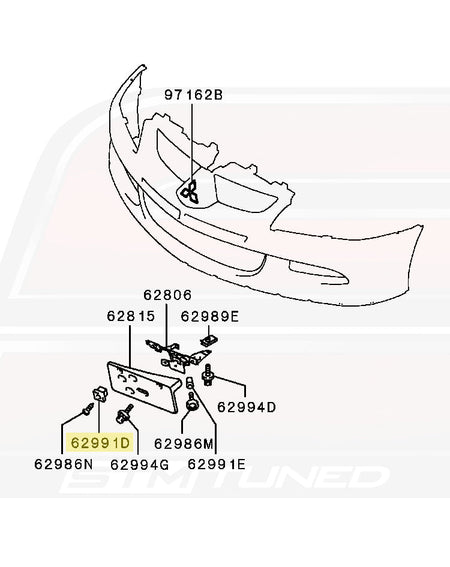 Mitsubishi OEM Front License Plate Grommet for Evo 8 (MU480007)