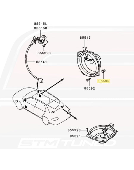 Evo 7/8/9 Door Speaker Grommet MU480032 85595