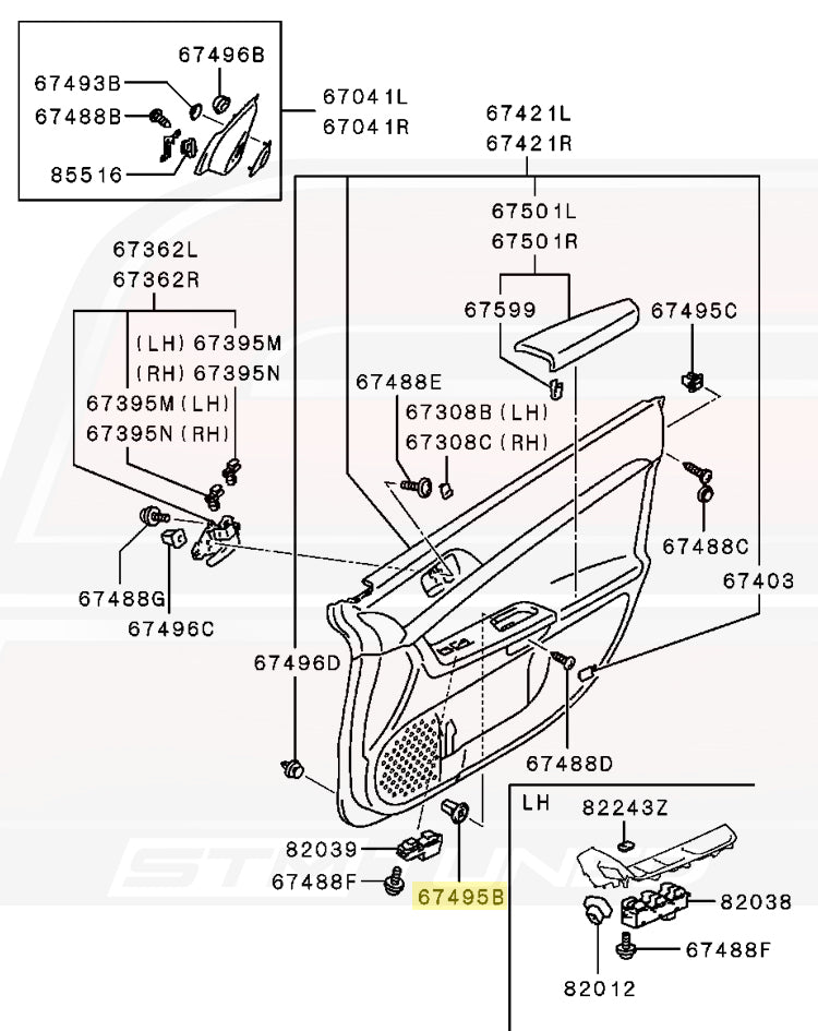 Evo X Front Door Grommet MU480032 67495B