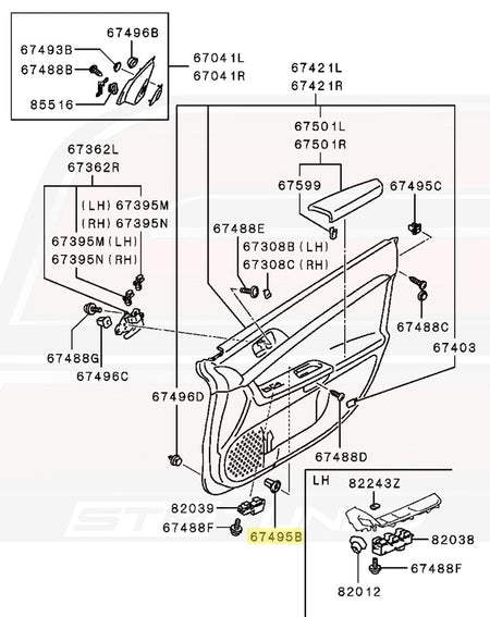 Evo X Front Door Grommet MU480032 67495B