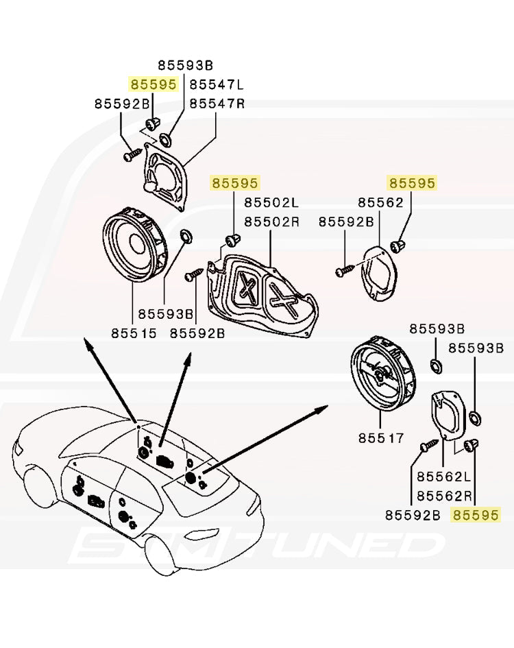 Evo X Door Speaker Grommet MU480032 85595