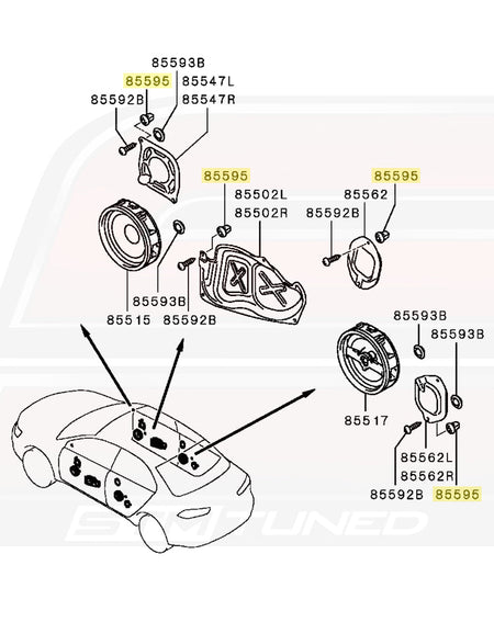 Evo X Door Speaker Grommet MU480032 85595