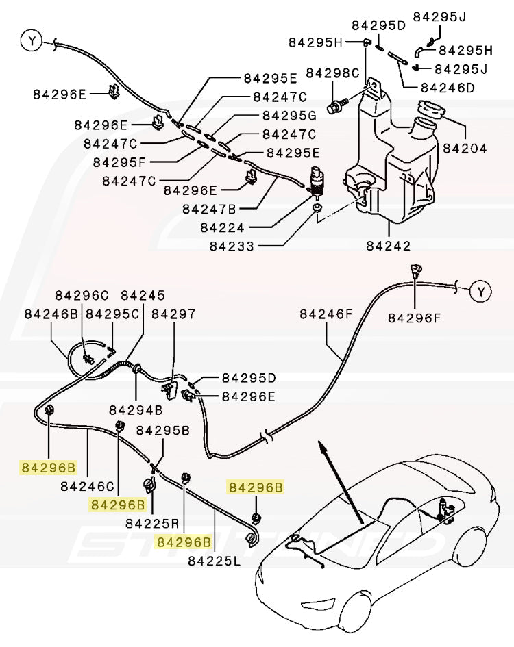 Mitsubishi OEM Windshield Washer Line Clip for Evo X (MU481132)