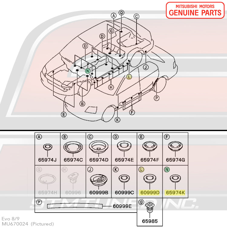 Mitsubishi Body Plugs - Evo 7/8/9