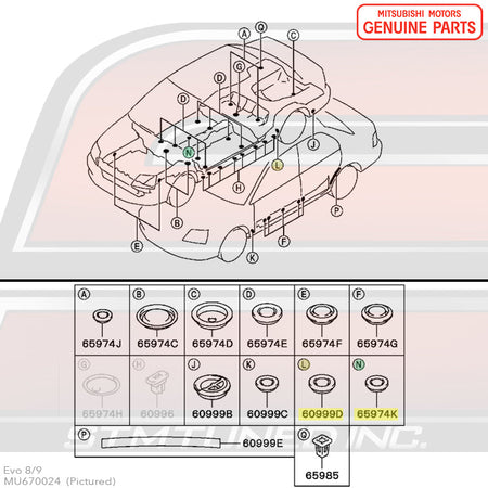 Mitsubishi Body Plugs - Evo 7/8/9