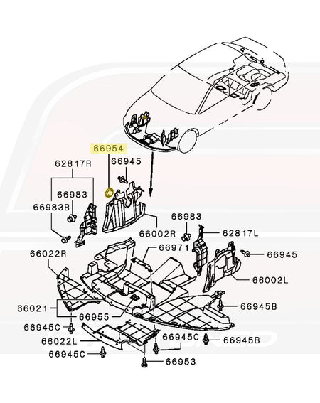 Mitsubishi OEM Engine Splash Shield Plug for Evo 7/8/9 (MU670027)
