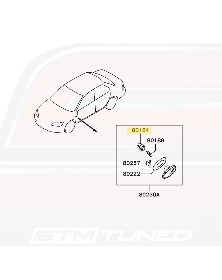 MU805818 Bulb Socket Diagram 80164 for Evo 7/8/9