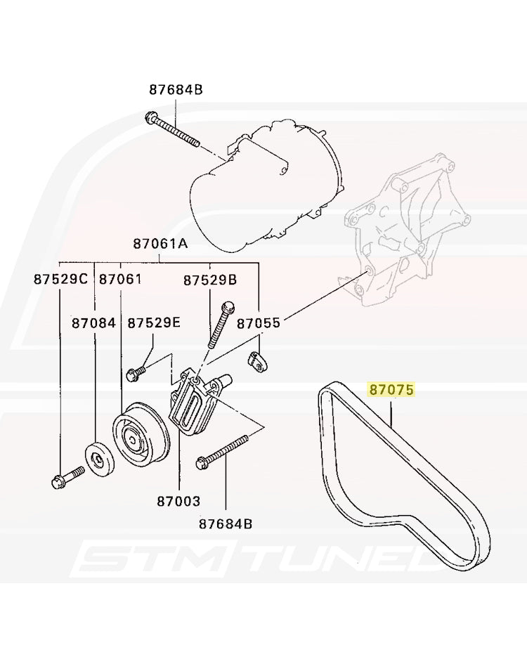 Mitsubishi OEM A/C Alternator Belt for 3000GT (MZ690263)