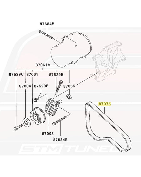 Mitsubishi OEM A/C Alternator Belt for 3000GT (MZ690263)