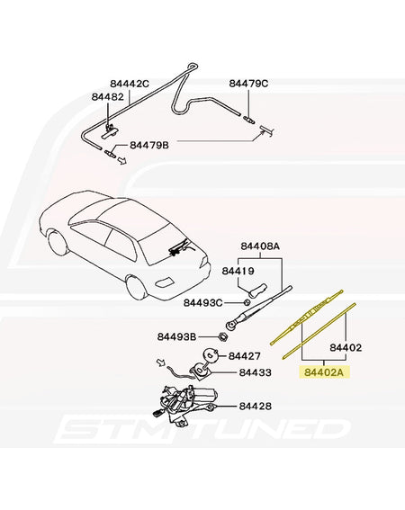 Mitsubishi OEM Rear Wiper Blade for Evo 7/8/9 (MZ690944)