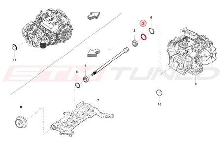 Audi OEM Input Shaft Lock Ring for AWD R8 Huracan Gallardo (N0123191)