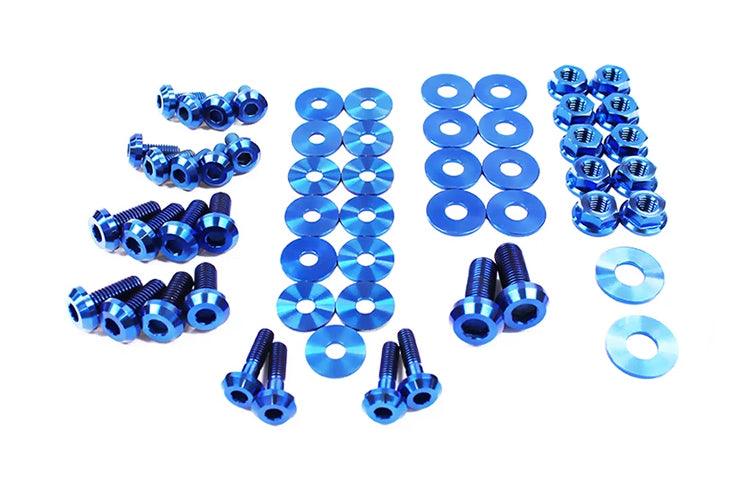 Blue Titanium Engine Bay Bolt Kit for R35 GTR