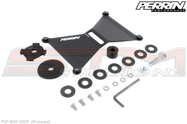 PERRIN Front License Plate Relocate Bracket (for FMIC / no bumper beam) - 2015-2017 WRX/STi