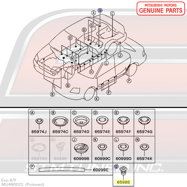 Mitsubishi Body Plugs - Evo 7/8/9