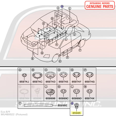 Mitsubishi Body Plugs - Evo 7/8/9