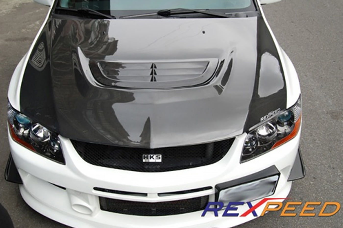 Rexpeed Carbon Fiber Hood Vent for Evo 8/9 (R53)