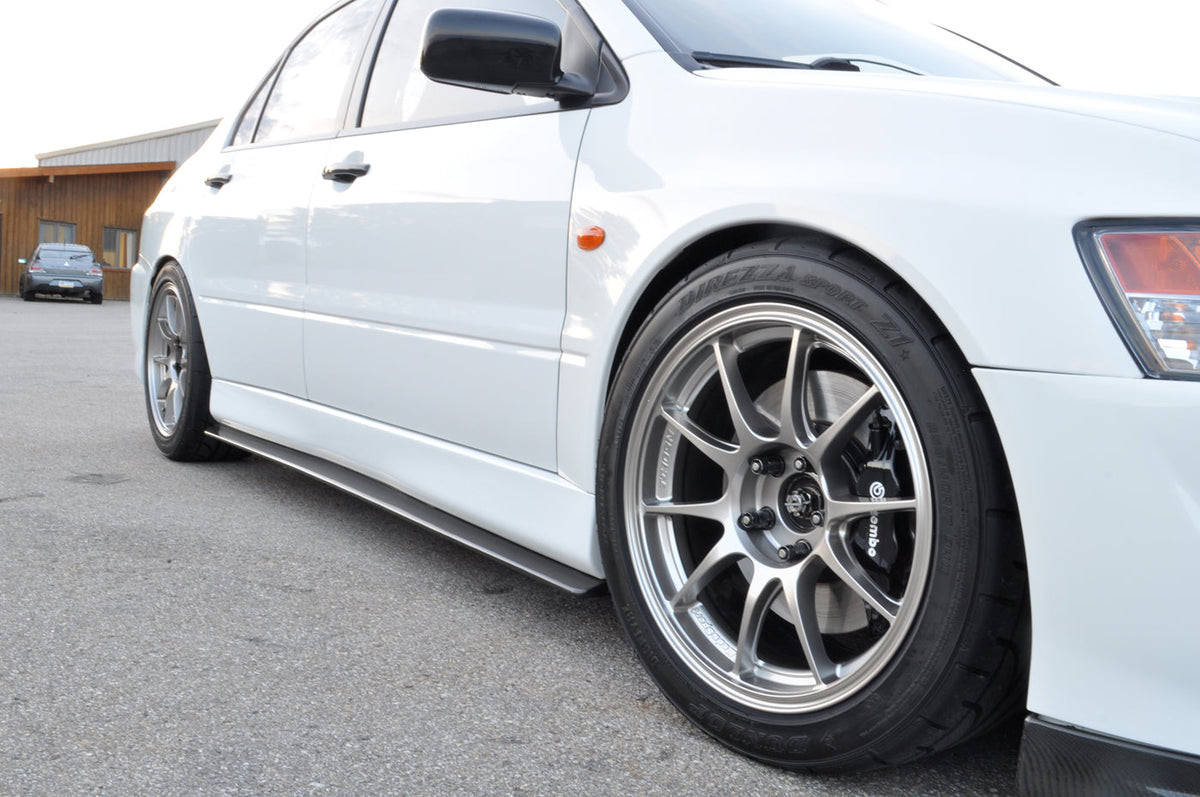 Rexpeed Carbon Fiber Side Skirt Extensions for Evo 7/8/9 (R67)