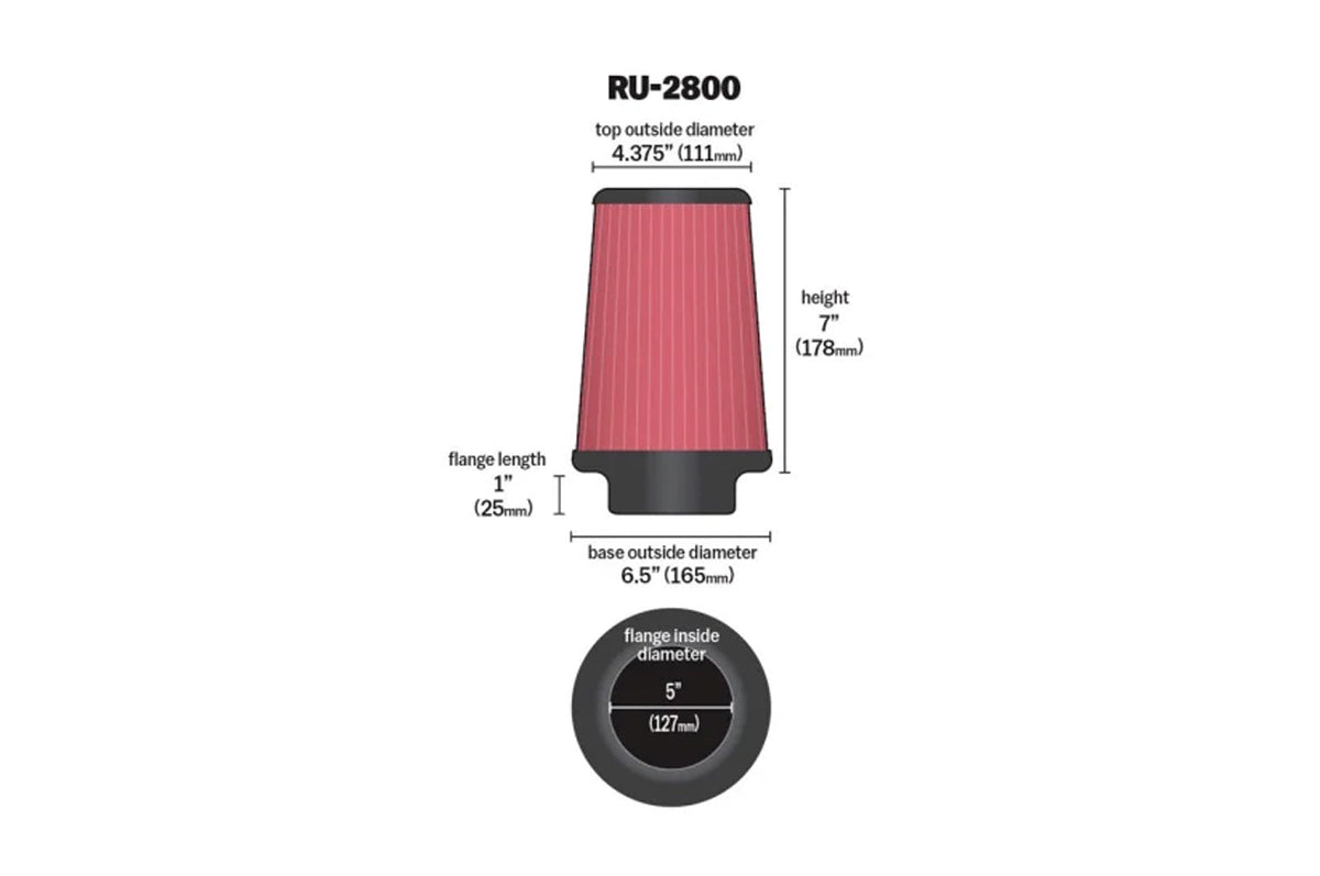 K&N Universal Air Filter 5in ID x 7 Tall (RU-2800)