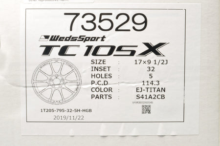 WedsSport TC105X Wheels in EJ Titan Finish