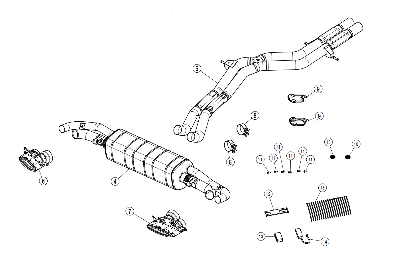 Akrapovic Slip-On Titanium Exhaust for 2020 Audi RSQ8 (S-AU/TI/16H)