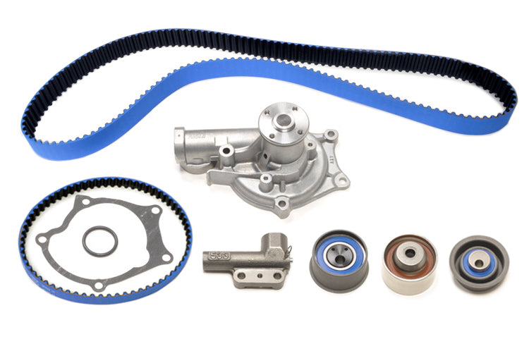 STM 1G 6-Bolt 6-Bolt DSM Timing Belt Kit with Blue Gates Racing Belts with Water Pump and Balance Shaft
