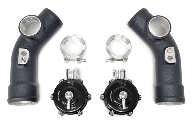 STM R35 GTR Upper Blow Off Valve Pipes with Black TiAL QR