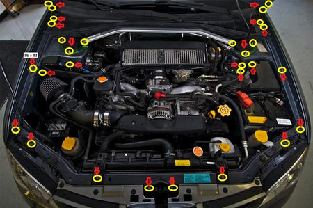 Titanium Engine Bay Kit Installed for 06-07 WRX/STi (SUB-001)