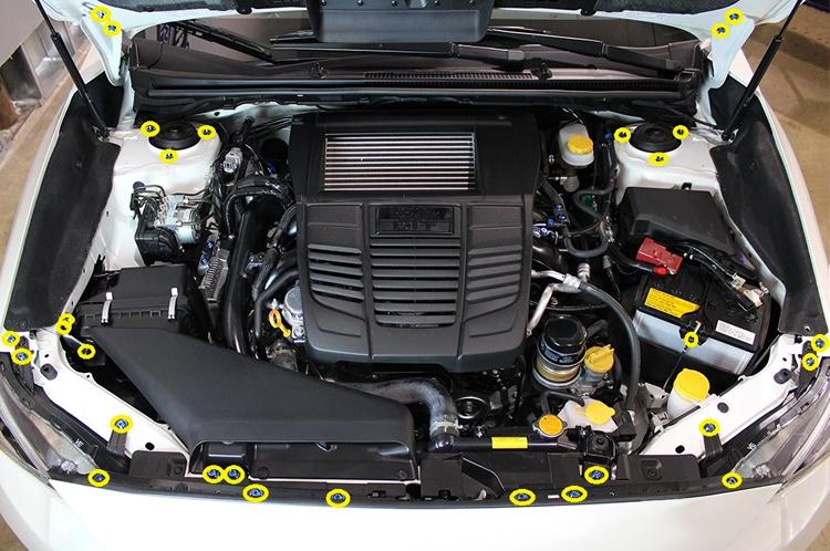 Titanium Engine Bay Kit for 2015+ WRX Installed (SUB-009)