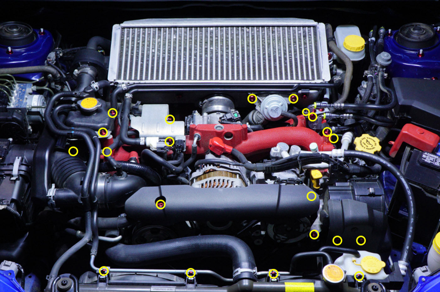 SUB-016 Titanium Engine Bolt Kit for 2008+ STi Installed