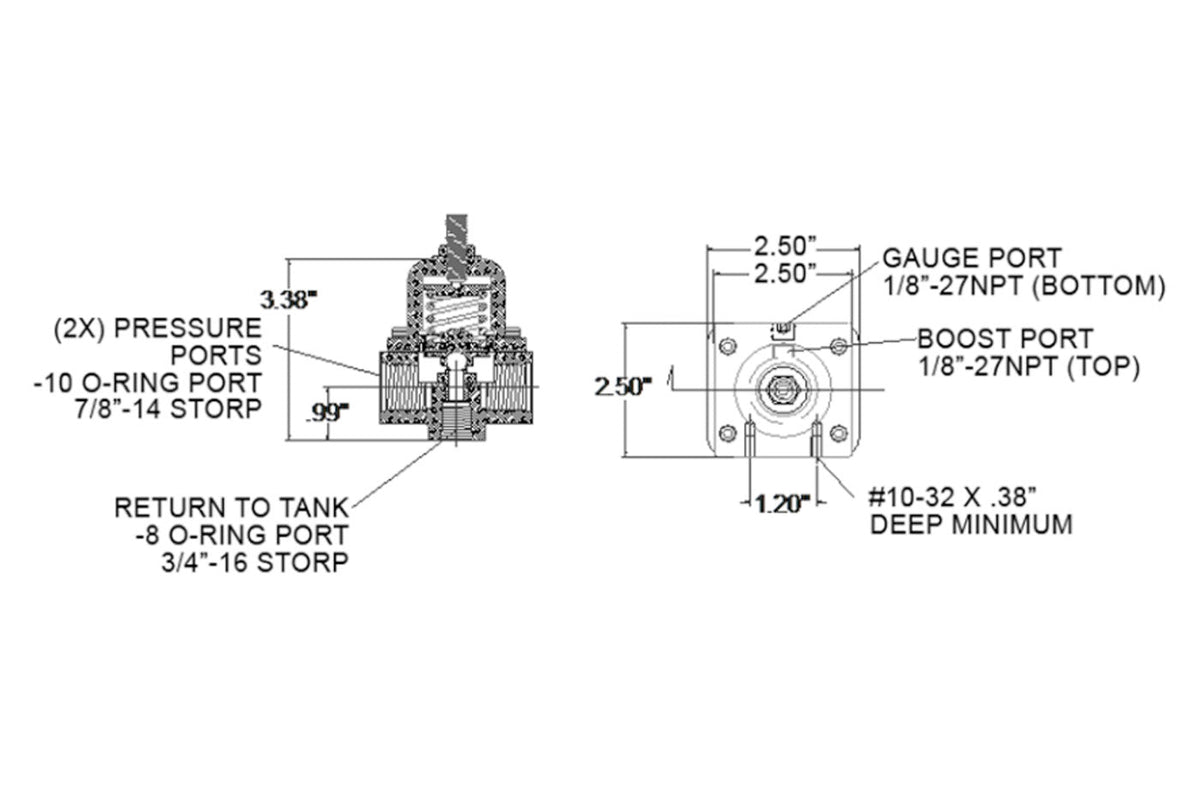 Weldon Racing T2040 Series Bypass Regulators FPR Schematic