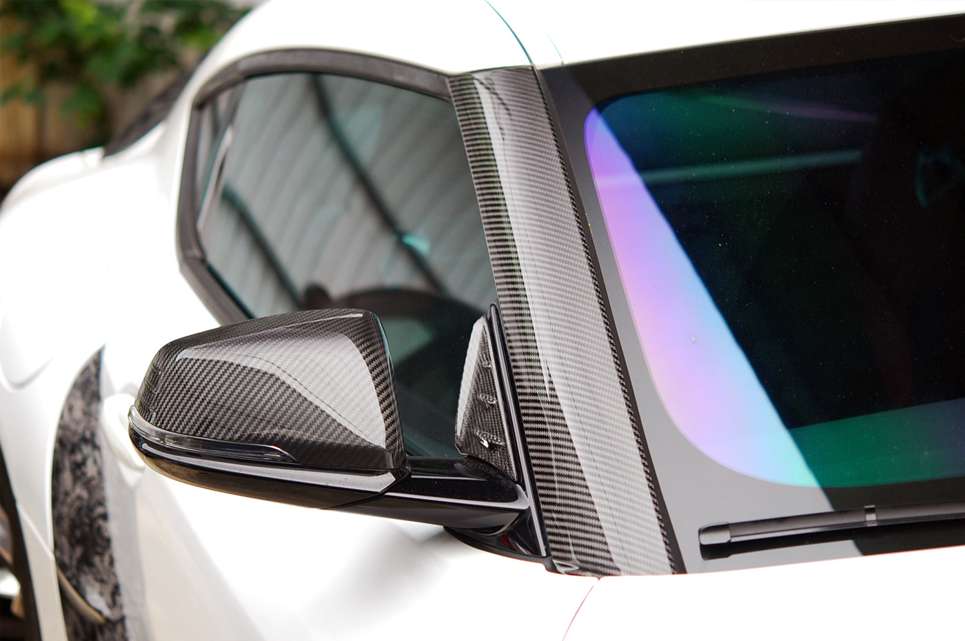 Rexpeed Carbon Fiber Exterior A Pillar Covers for 2020 Supra