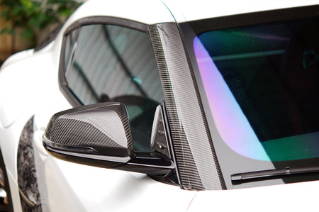 Rexpeed Carbon Fiber Exterior A Pillar Covers for 2020 Supra
