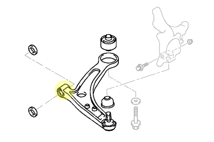 Whiteline Front Control Arm Lower Inner Bushings for Evo 7-9/X (W0593)