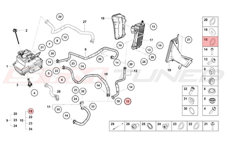 Audi OEM Oil Line Oring 30mm for Huracan (WHT007432)
