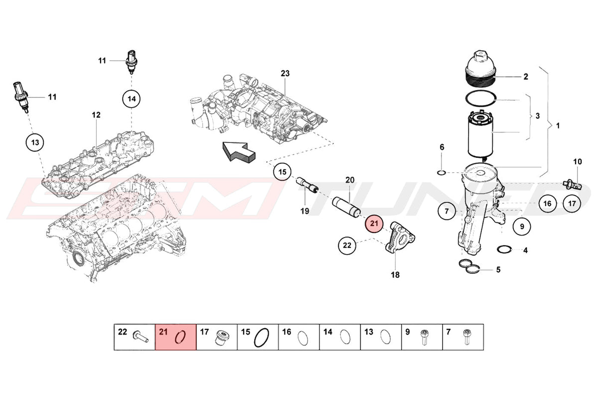 Audi OEM Oil Pump Pipe Oring 27mm for Huracan (WHT008700)