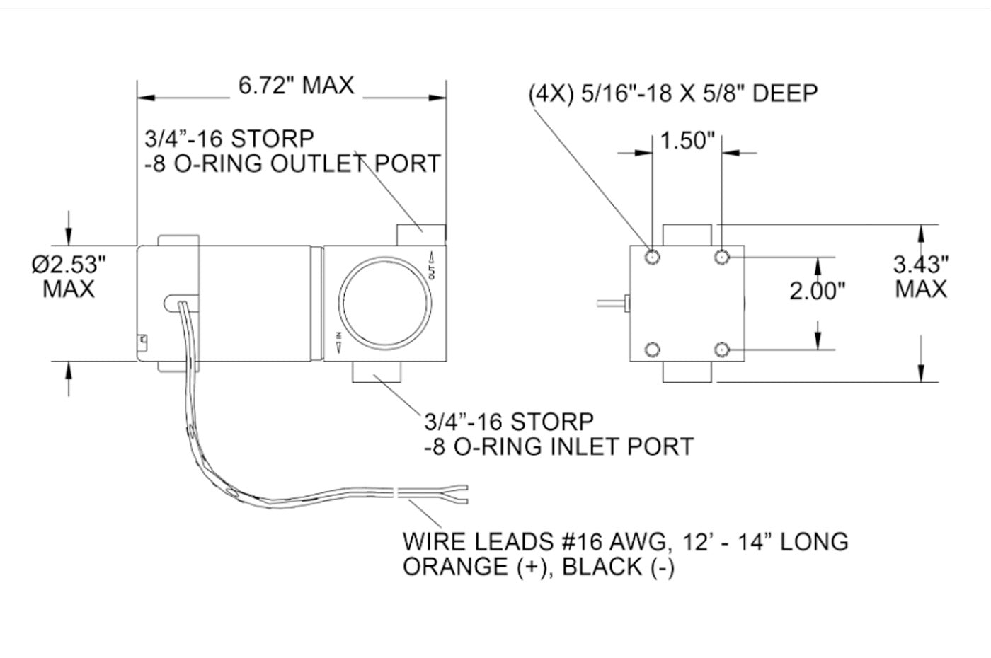Weldon A2005-A 800 hp electric fuel pump for all fuel types schematic