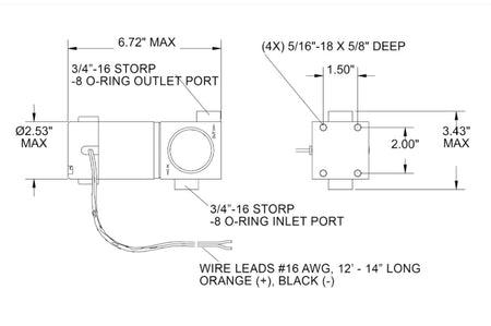 Weldon A2005-A 800 hp electric fuel pump for all fuel types schematic