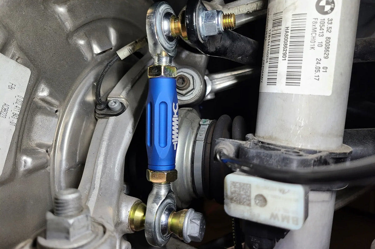 aFe Front & Rear Adjustable Swaybar Endlinks for F8X M2/M3/M4 (442-502001-L) installed