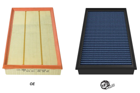 aFe MagnumFLOW Pro Drop-In Air Filters for 2017+ Audi RS3 (30-10416R) Pro 5R Filter vs OEM Audi Filter