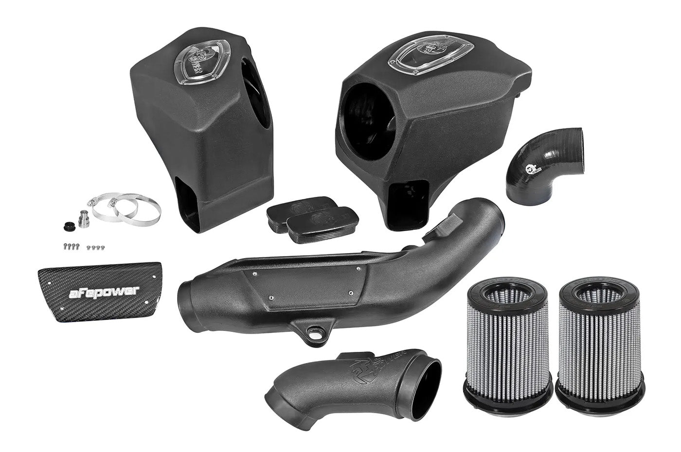 aFe Momentum Cold Air Intake for BMW F80 M3, F82 M4, and F87 M2 Competition with S55 twin turbo engine. (51-76305) with Gray Pro Dry S filter