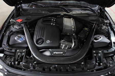 aFe Momentum Cold Air Intake for BMW F80 M3, F82 M4, and F87 M2 Competition with S55 twin turbo engine installed