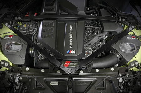 aFe Momentum GT cold air intake system for the S55 engine G80/ G82/ G83 M3 and M4 models adds HP, Torque and increases flow (50-70083D/50-70083R) installed