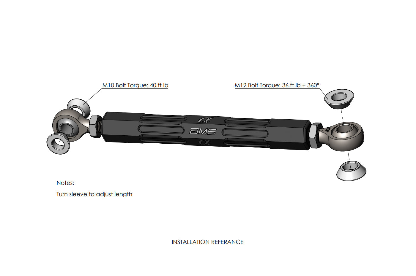 AMS Rear Sway Bar End Links for 17+R8 / Huracan