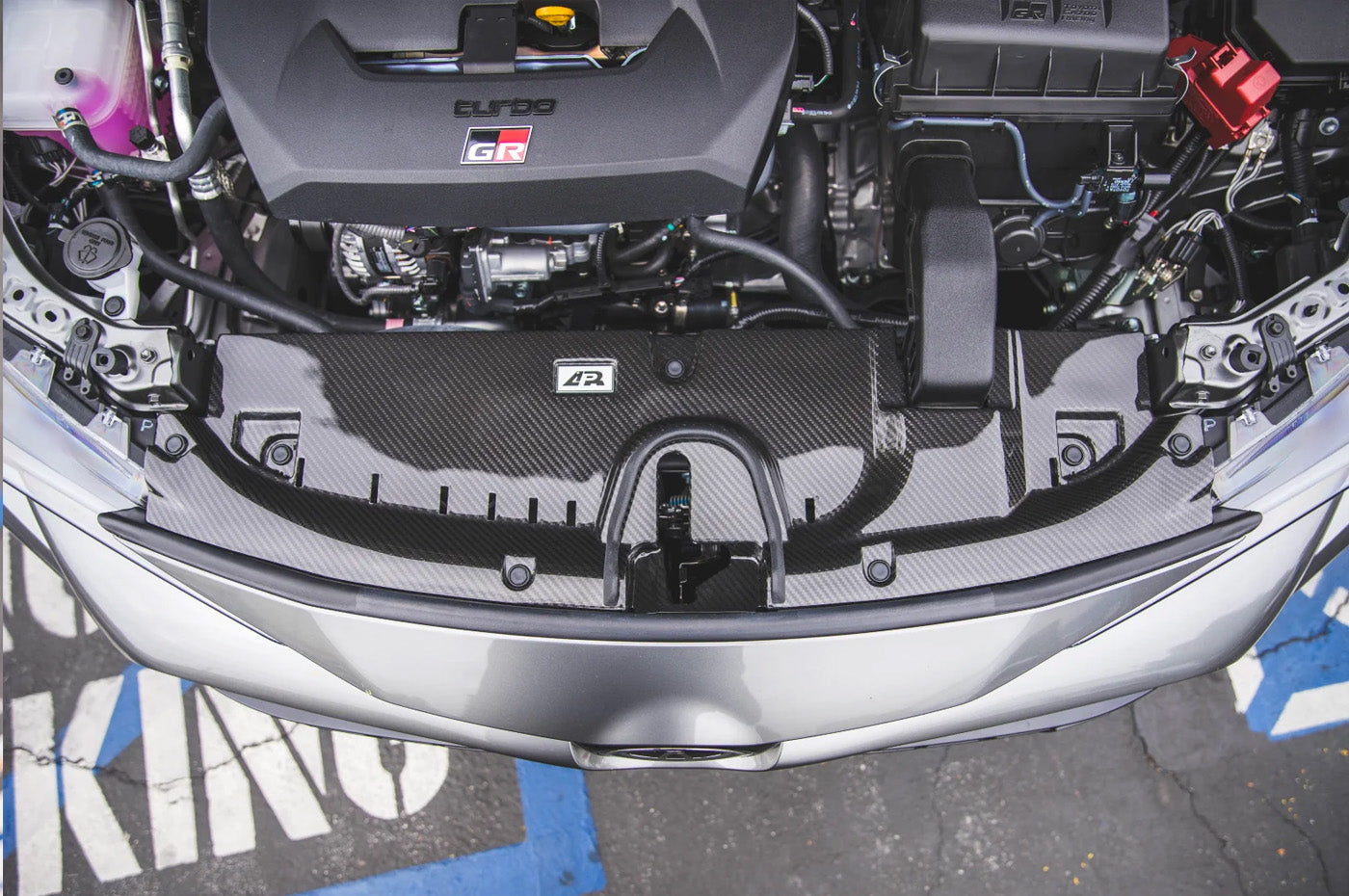 APR 3 piece kit carbon fiber cooling plates for 2023 Corolla GR (CF-522861) installed