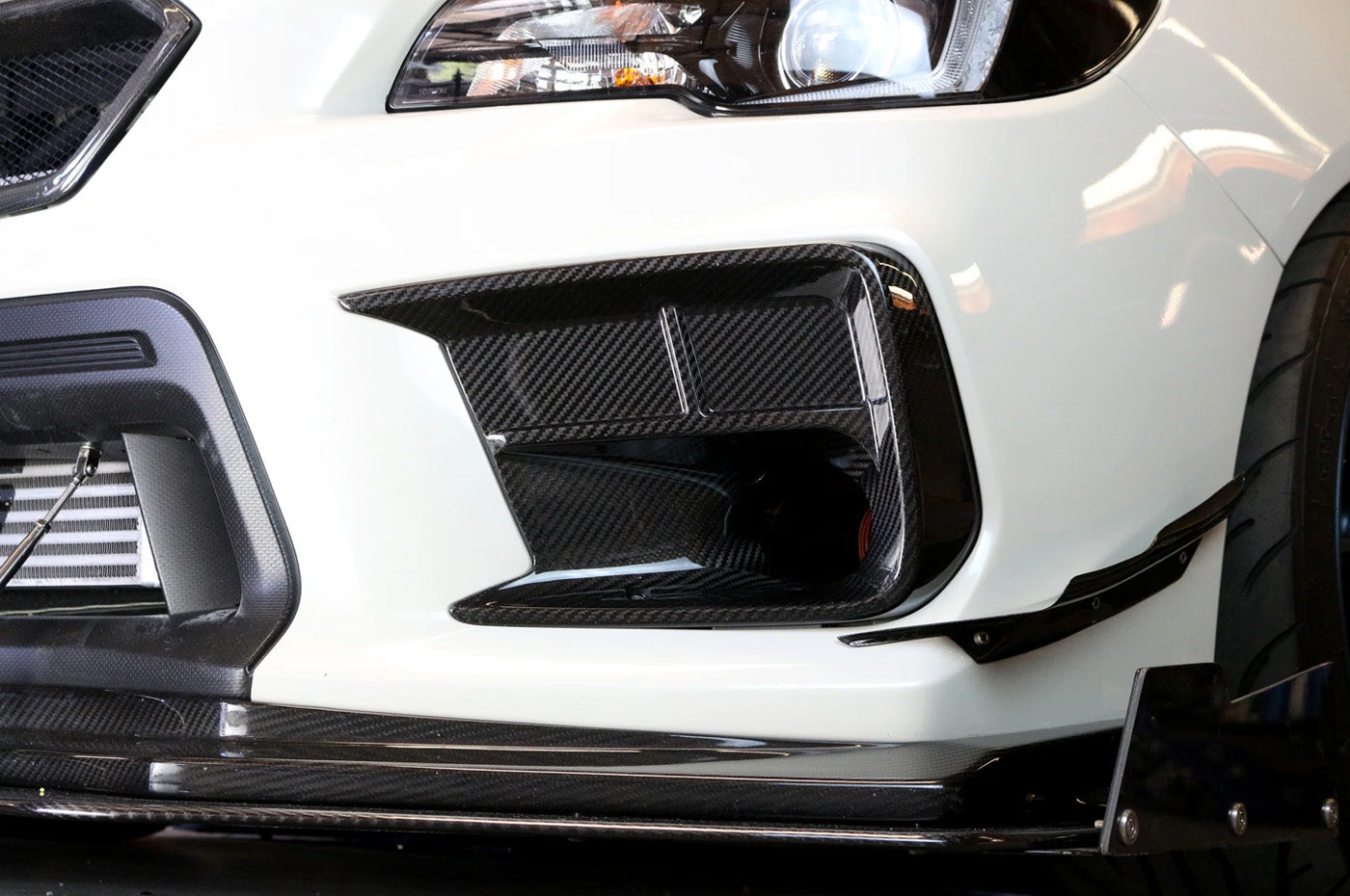 APR Carbon Fiber Brake Cooling Kit for 2018-2021 STi (CF-818658) installed