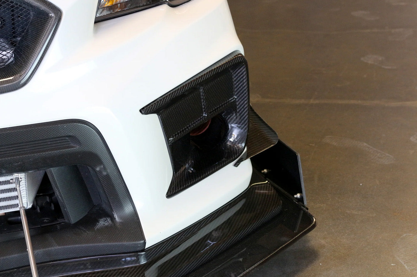 APR Carbon Fiber Brake Cooling Kit for 2018-2021 STi (CF-818658) installed