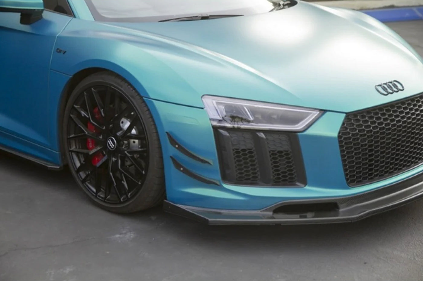 APR Carbon Fiber Front Bumper Canards for 2016-2020 Audi R8 Type 4S V10 (AB-508682) installed
